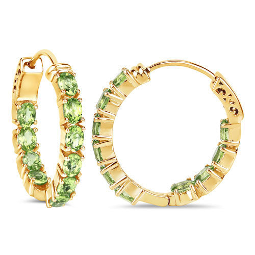 3.40 Carat Genuine Peridot .925 Sterling Silver Earrings by Bids.com