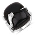 21.04 Carat Genuine Black Onyx and White Topaz .925 Sterling Silver Ring by Bids.com