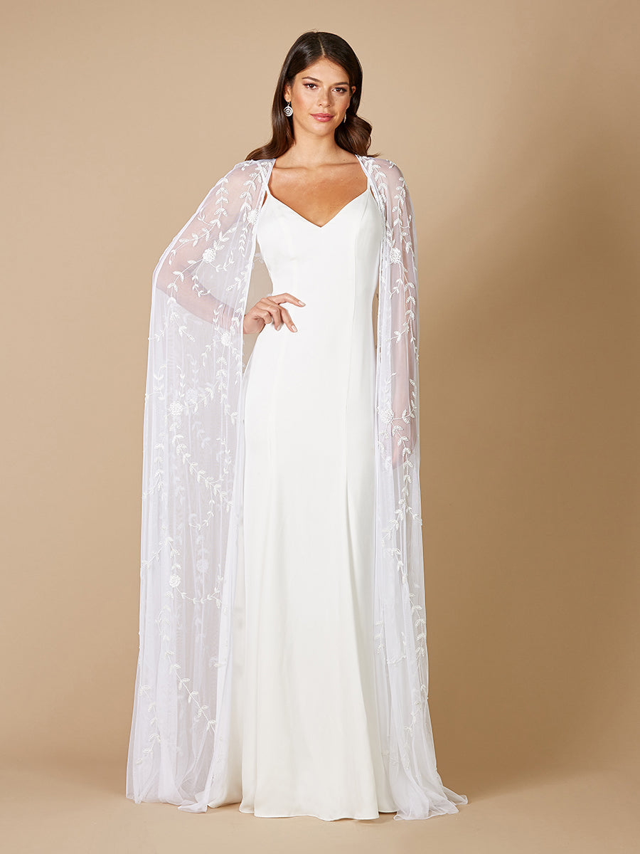 Gerrie Full-Length Beaded Bridal Cape by Lara New York