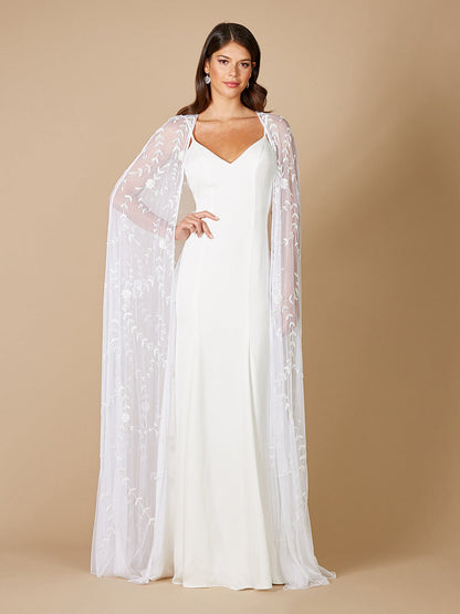Gerrie Full-Length Beaded Bridal Cape by Lara New York