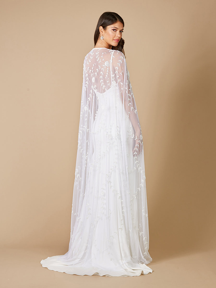 Gerrie Full-Length Beaded Bridal Cape by Lara New York