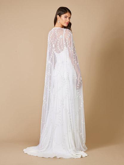 Gerrie Full-Length Beaded Bridal Cape by Lara New York