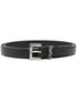 Saint Laurent Men Squared Buckle Smooth Leather Cassandre Thin Belt by Luosophy