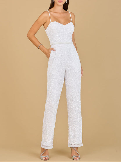 Beaded Bridal Jumpsuit | 51122 by Lara New York