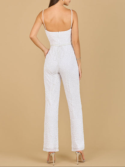 Beaded Bridal Jumpsuit | 51122 by Lara New York