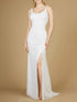 Bridal Beaded Gown with Slit by Lara New York