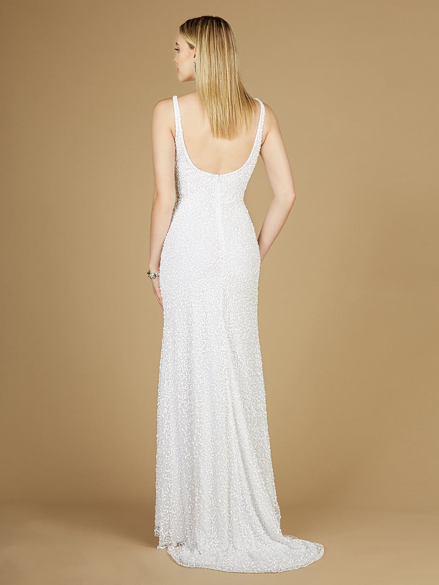 Bridal Beaded Gown with Slit by Lara New York