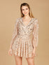 Beaded Long Sleeve Bridal Cocktail Short- OUTLET by Lara New York