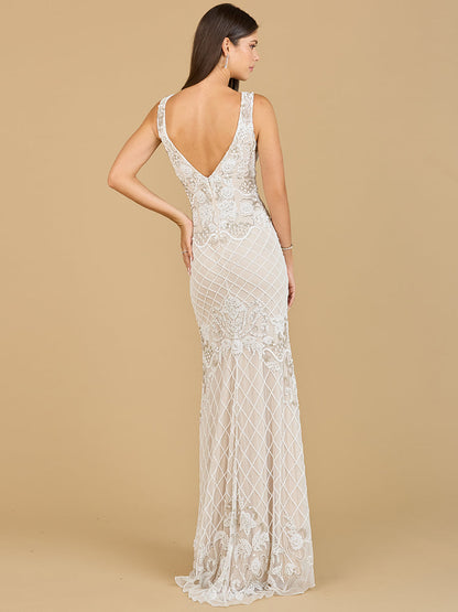 High-Neck Sleeveless Wedding Gown by Lara New York