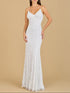 Beaded Spaghetti Strap Mermaid Gown by Lara New York