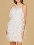 Bridal Cocktail Dress with Feathers by Lara New York