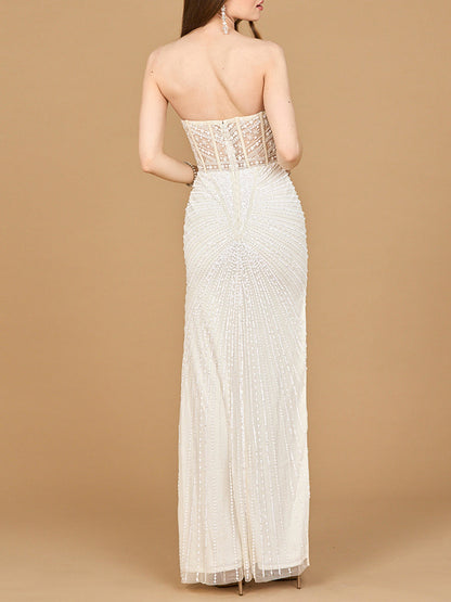Lara 51189 - Embellished Strapless Gown with Slit by Lara New York