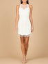 Beaded Bridal Short Dress with Fringe by Lara New York