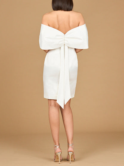 Off Shoulder Bridal Short with Bow by Lara New York