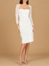 Long Sleeve Bridal Midi Gown with Feathers by Lara New York