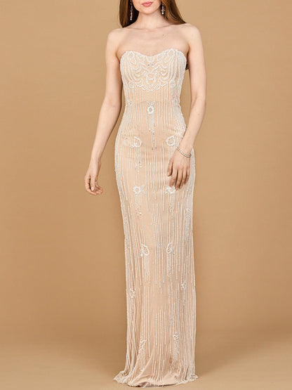 Lara 51212- Strapless Beaded Wedding Gown by Lara New York