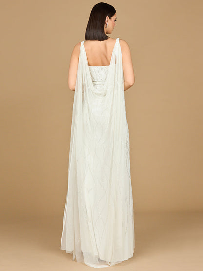 Lara 51214 - Beaded Wedding Gown with Cape by Lara New York