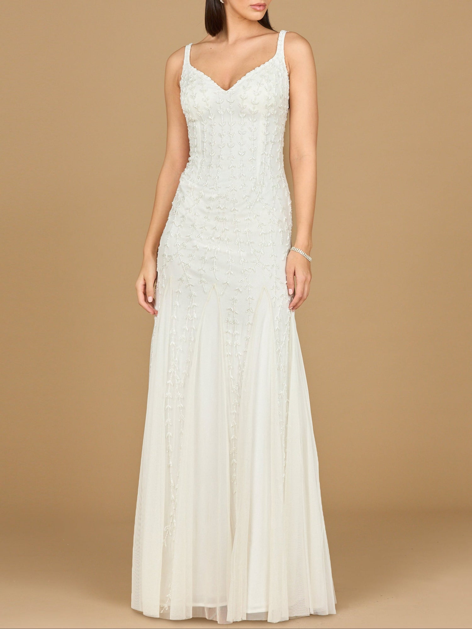 Lara 51217 -Beaded Bridal Gown with Godets by Lara New York