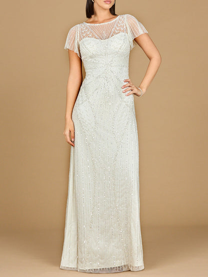 Beaded Flutter Sleeve Wedding Gown | Lara 51219 by Lara New York