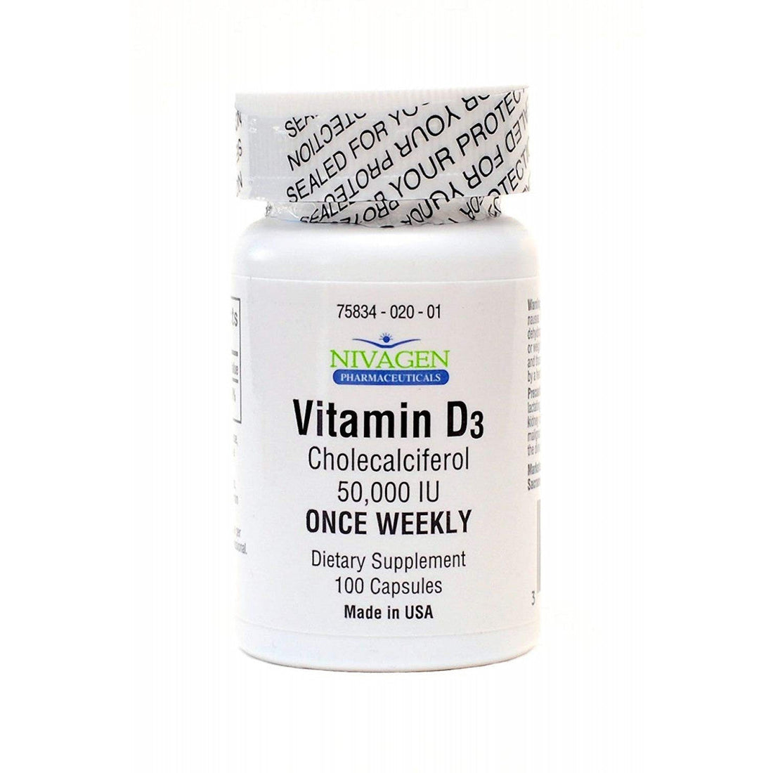 Nivagen Pharmaceuticals Vitamin D3 – 50,000 IU Capsules by Pasteur Pharmacy