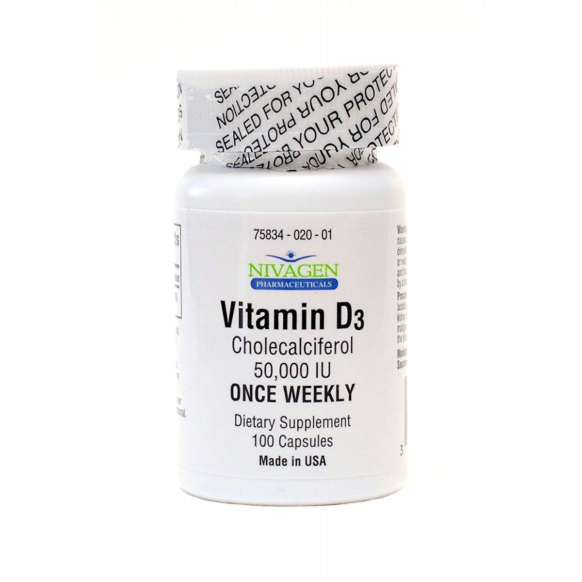 Nivagen Pharmaceuticals Vitamin D3 – 50,000 IU Capsules by Pasteur Pharmacy