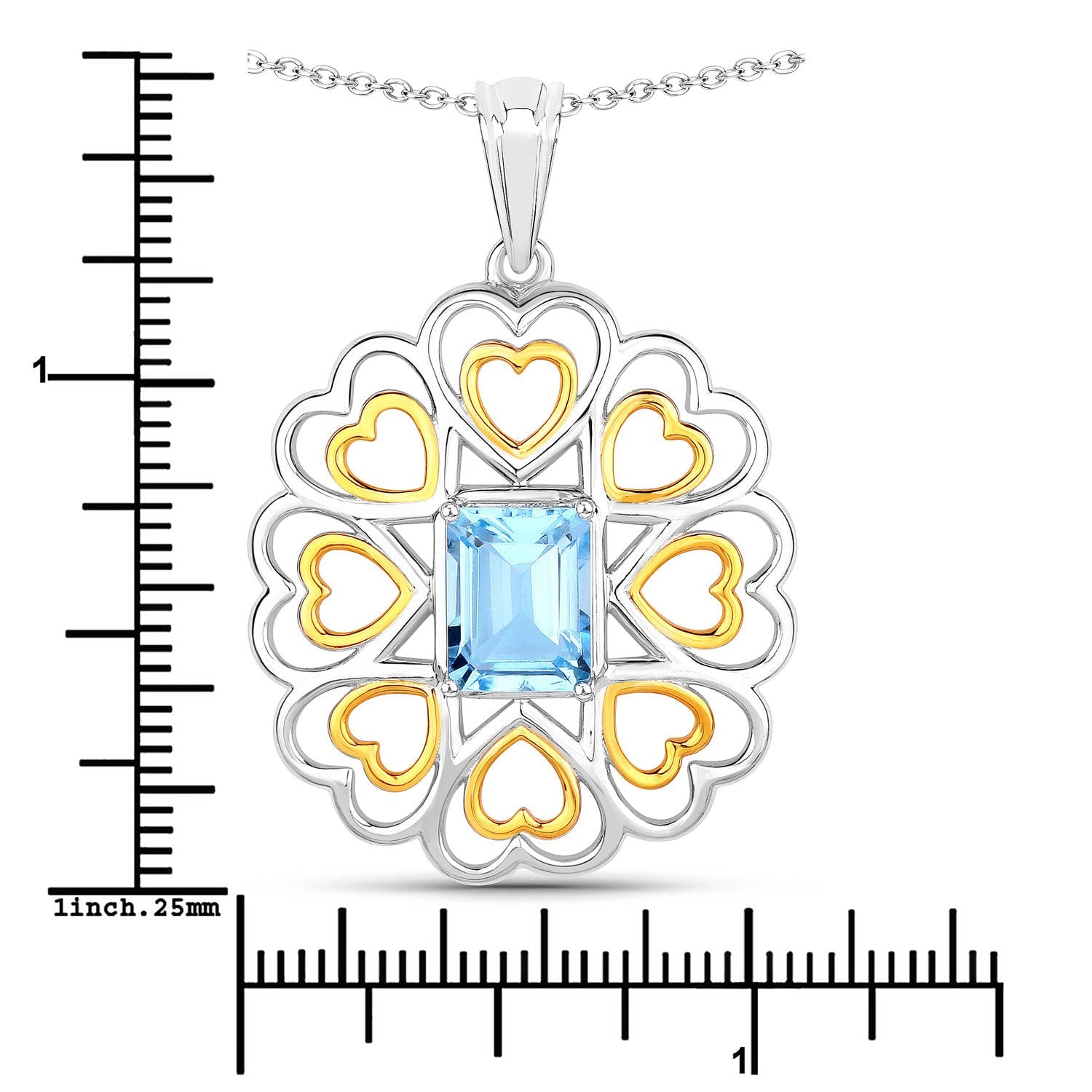 2.60 Carat Genuine Blue Topaz .925 Sterling Silver Pendant by Bids.com