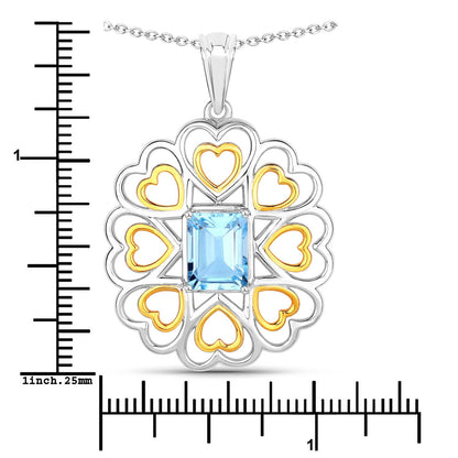 2.60 Carat Genuine Blue Topaz .925 Sterling Silver Pendant by Bids.com