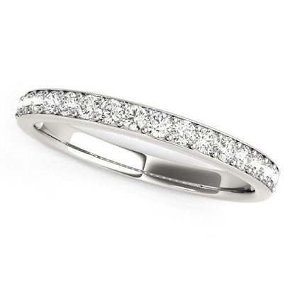 14k White Gold Prong Set Wedding Band with Diamonds (1/3 cttw) by Bids.com