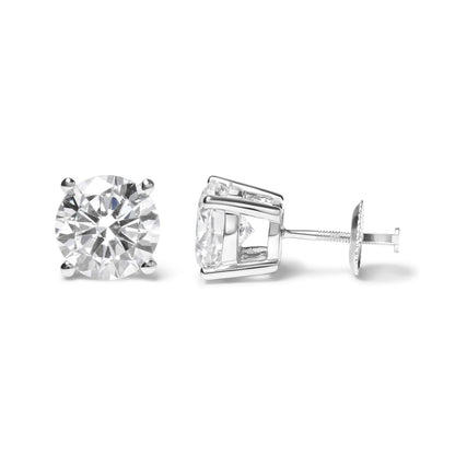 IGI Certified 14K White Gold 5.00 Cttw Round Brilliant-Cut Lab Grown Diamond Classic 4-Prong Stud Earrings with Screw Backs (F-G Color, SI1 Clarity) by Bids.com