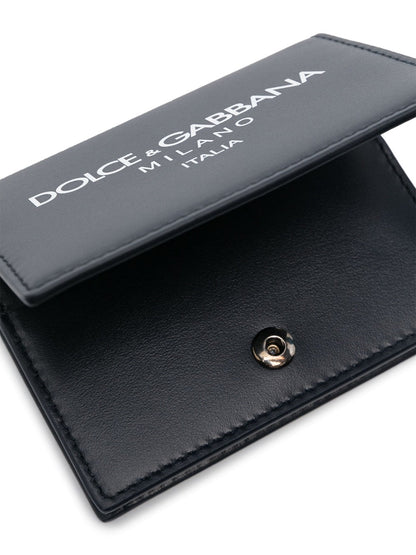 Dolce &amp; Gabbana Men Leather Wallet With Logo Print by Luosophy