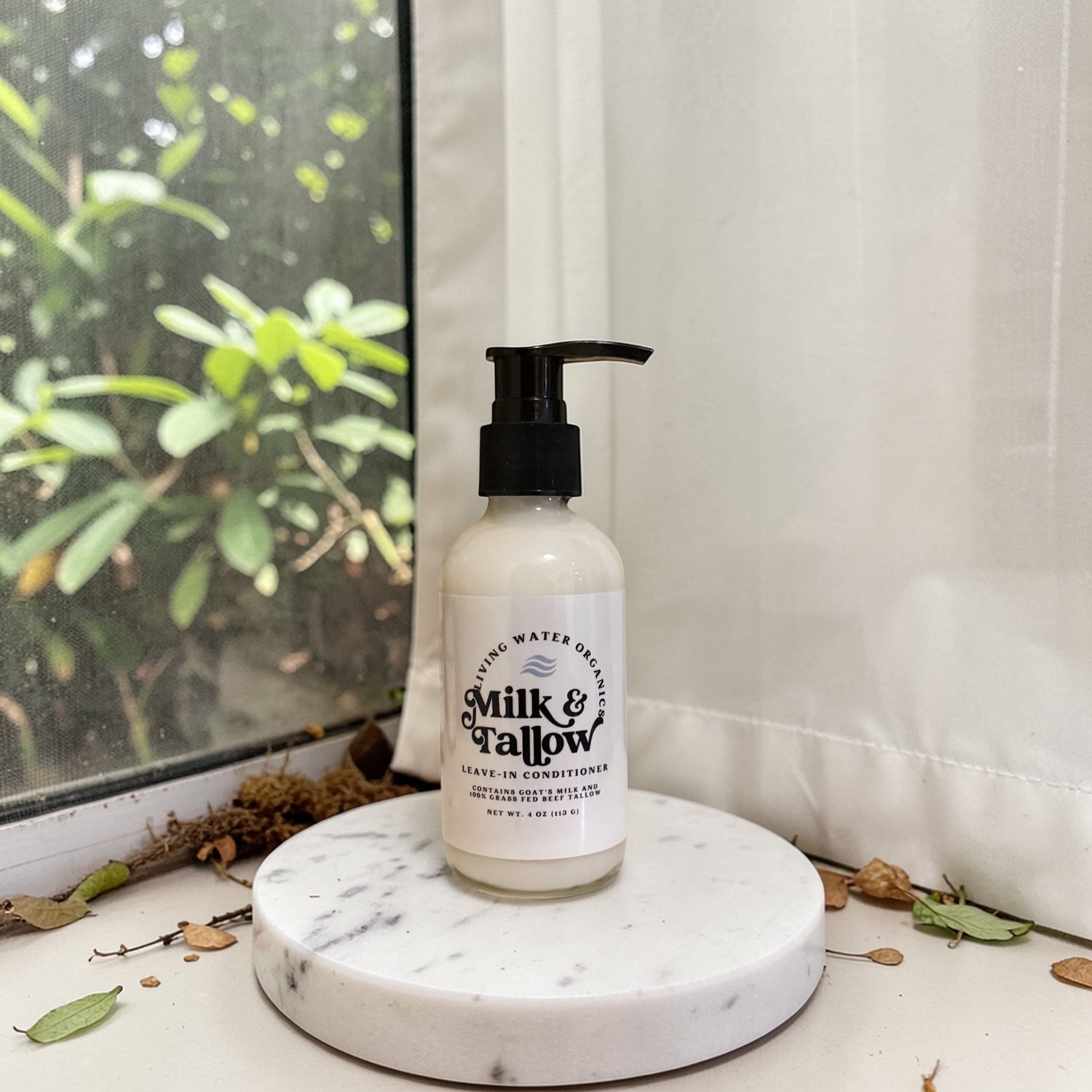 Goat Milk and Tallow Leave-In Conditioner by Living Water Organics