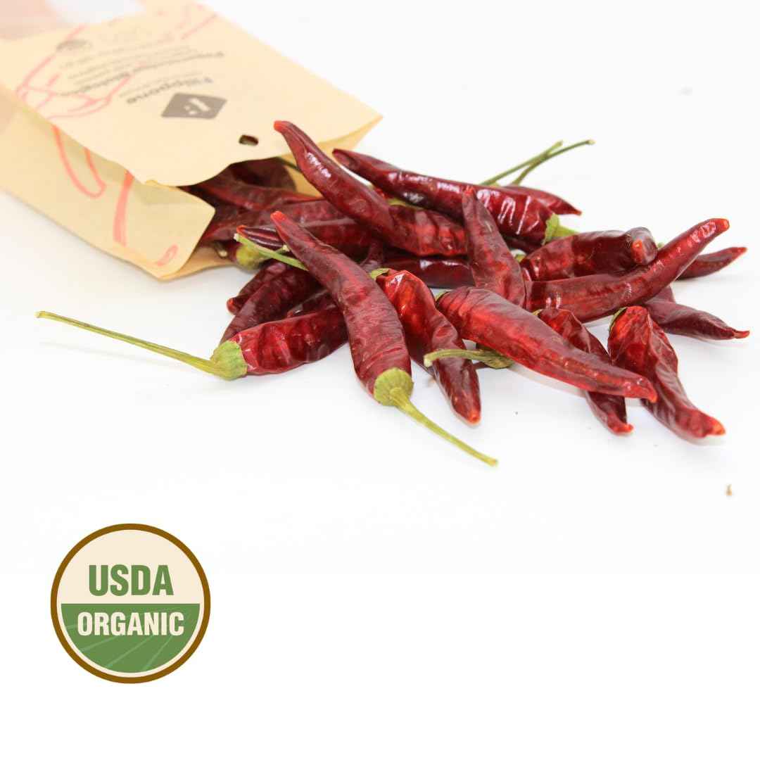 Filippone, Organic Whole Dried Chili Pepper on the Stem, 0.88oz (25g)