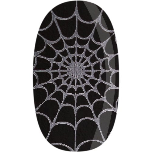 Skinz Nail Decals, Black w/ Silver Spider Webs (24 ct)  DestGlow