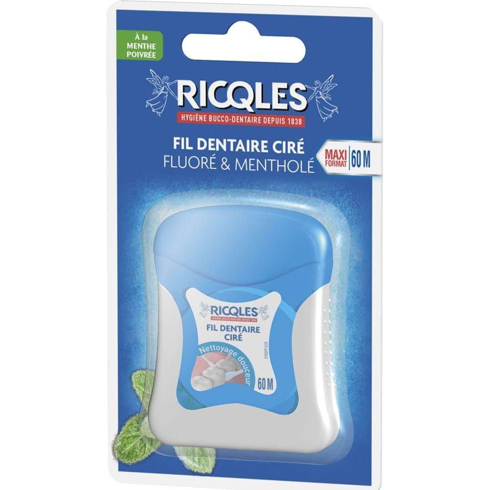 Ricqles Fluorinated and Mentholated Waxed Dental Floss 60m by Pasteur Pharmacy