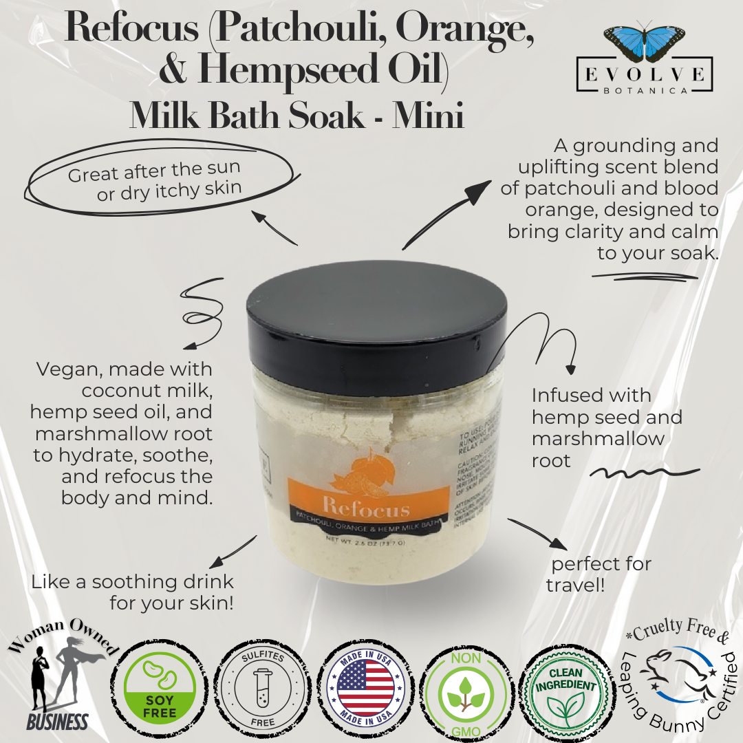 Milk Bath - Refocus (Patchouli, Orange, &amp; Hempseed Oil) Mini