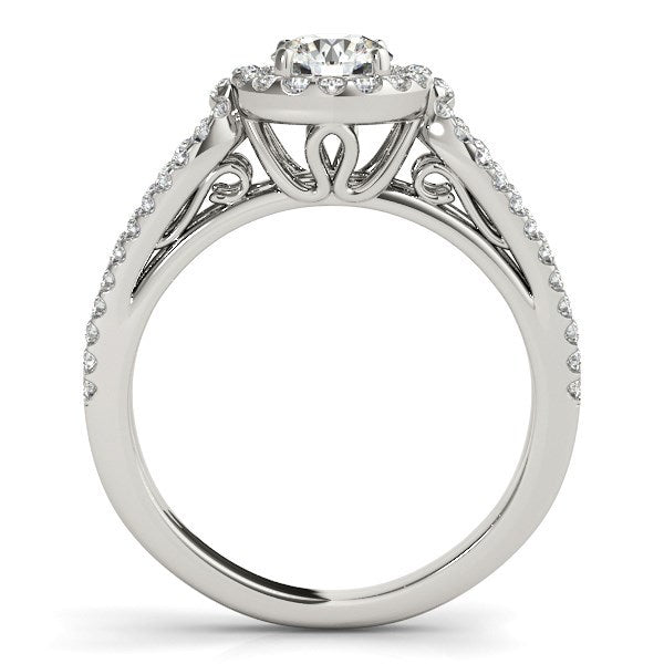 14k White Gold Diamond Engagement Ring with Teardrop Split Shank (7/8 cttw) by Bids.com