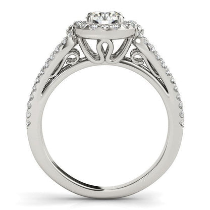 14k White Gold Diamond Engagement Ring with Teardrop Split Shank (7/8 cttw) by Bids.com