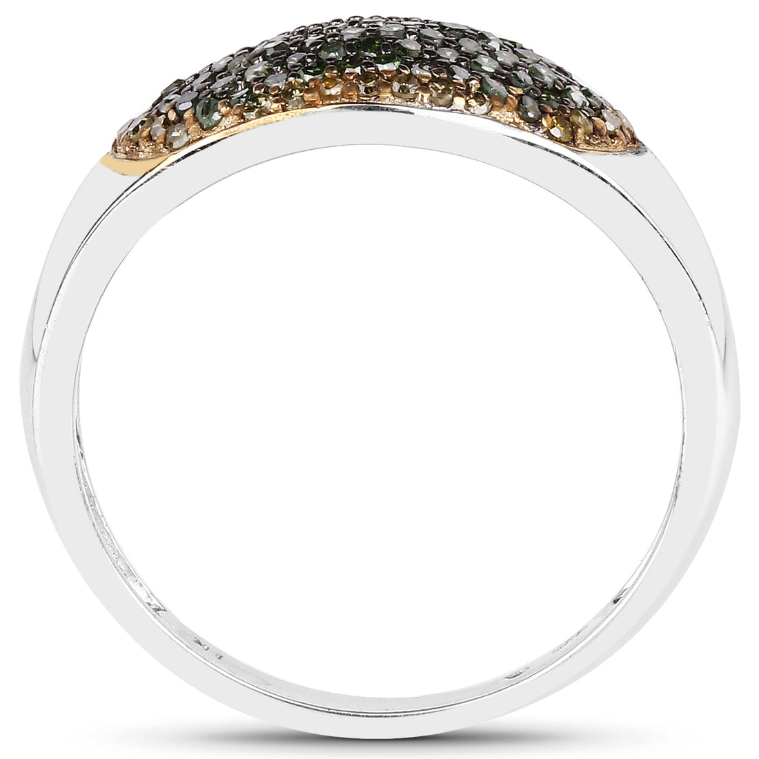 0.45 Carat Genuine Green Diamond and Yellow Diamond .925 Sterling Silver Ring by Bids.com