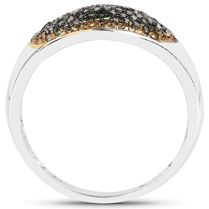 0.45 Carat Genuine Green Diamond and Yellow Diamond .925 Sterling Silver Ring by Bids.com