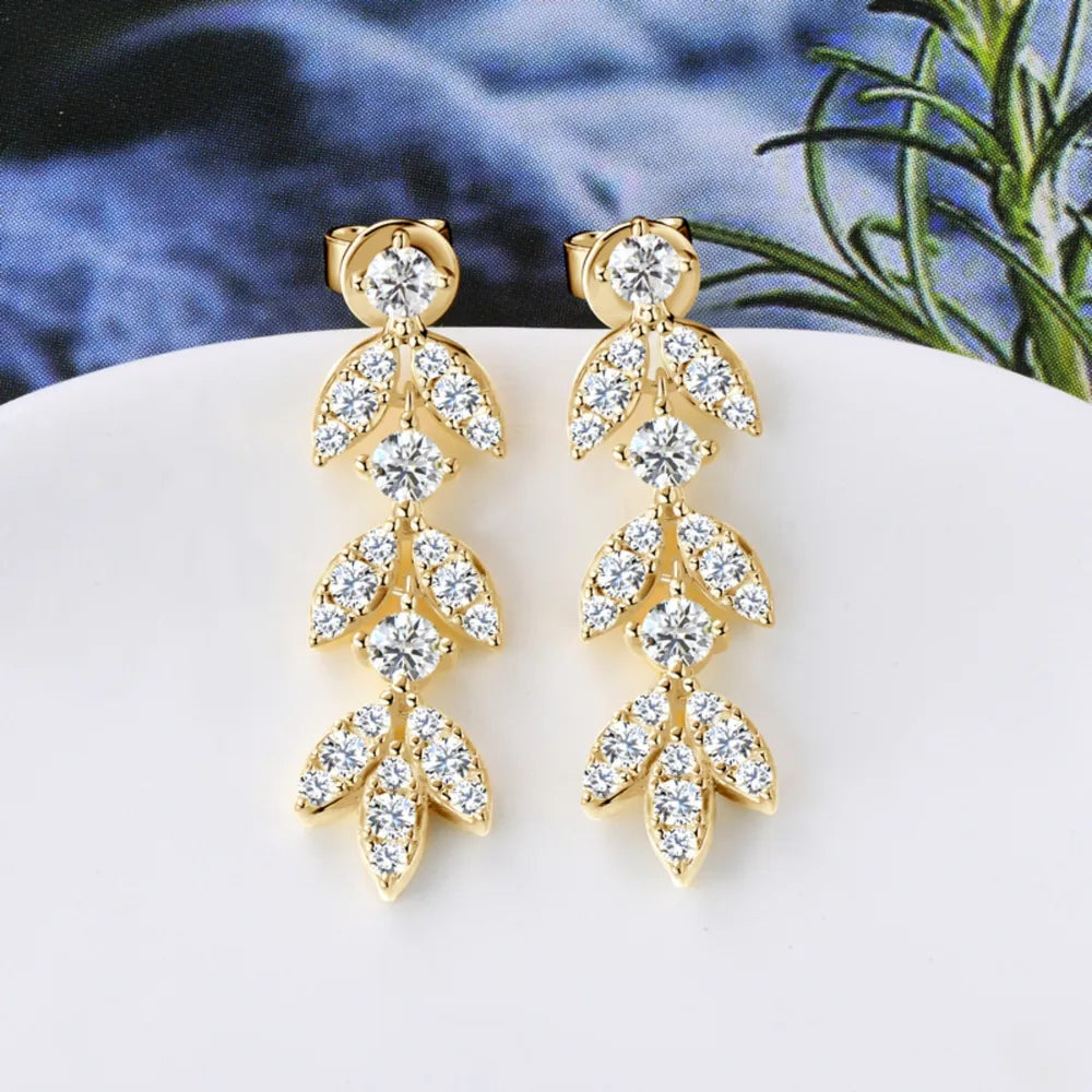 925 Sterling Silver Sparkala™ Leaf Earrings by Sparkala