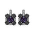 2.67 Carat Genuine Amethyst White Sapphire & Black Diamond .925 Sterling Silver Earrings by Bids.com