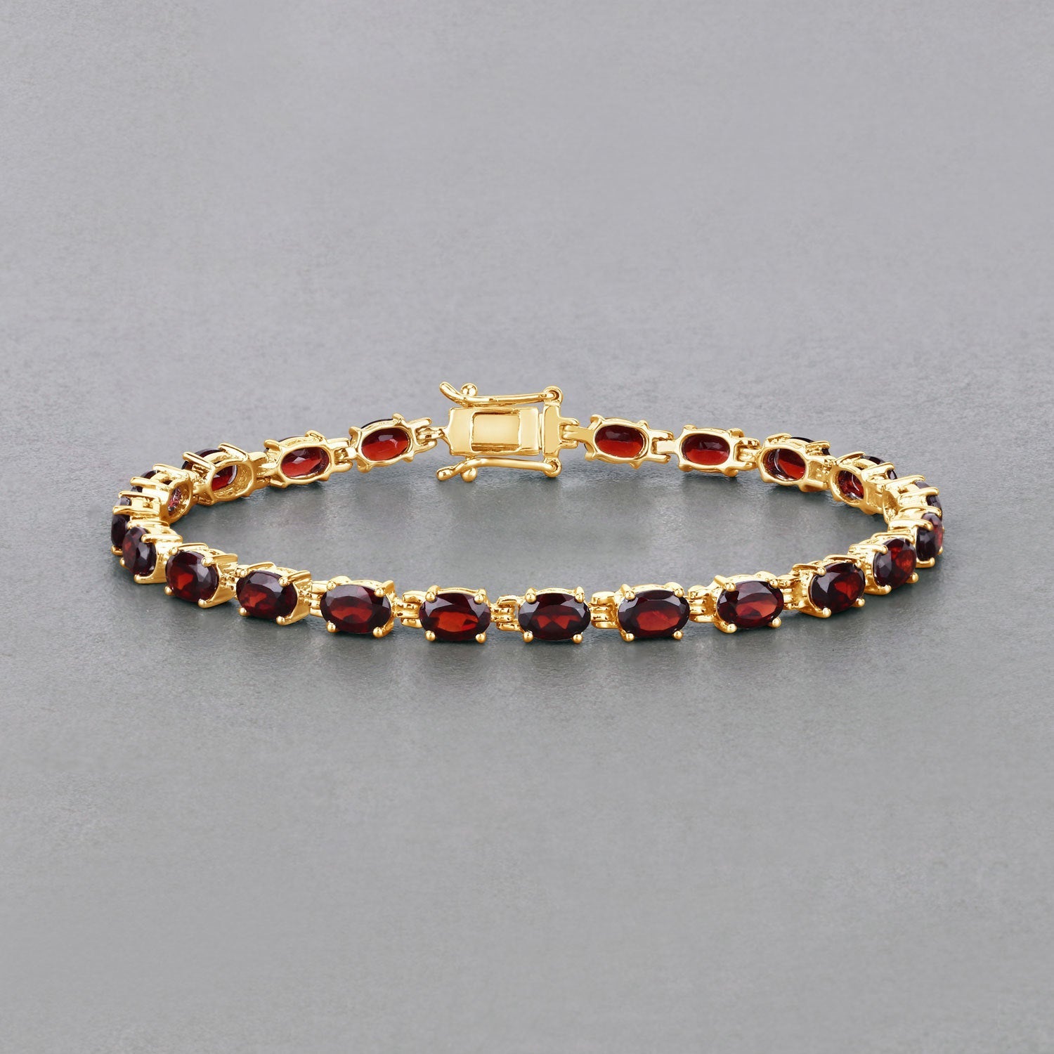 11.22 Carat Genuine Garnet .925 Sterling Silver Bracelet  DestGlow
