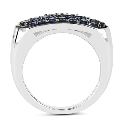 0.99 Carat Genuine Blue Sapphire .925 Sterling Silver Ring by Bids.com