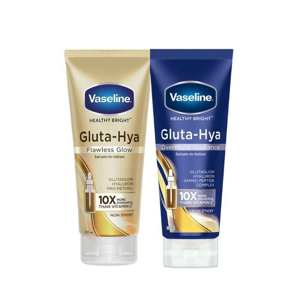 Vaseline Gluta-Hya Flawless Glow &amp; Overnight Radiance Serum-In-Lotion Combo