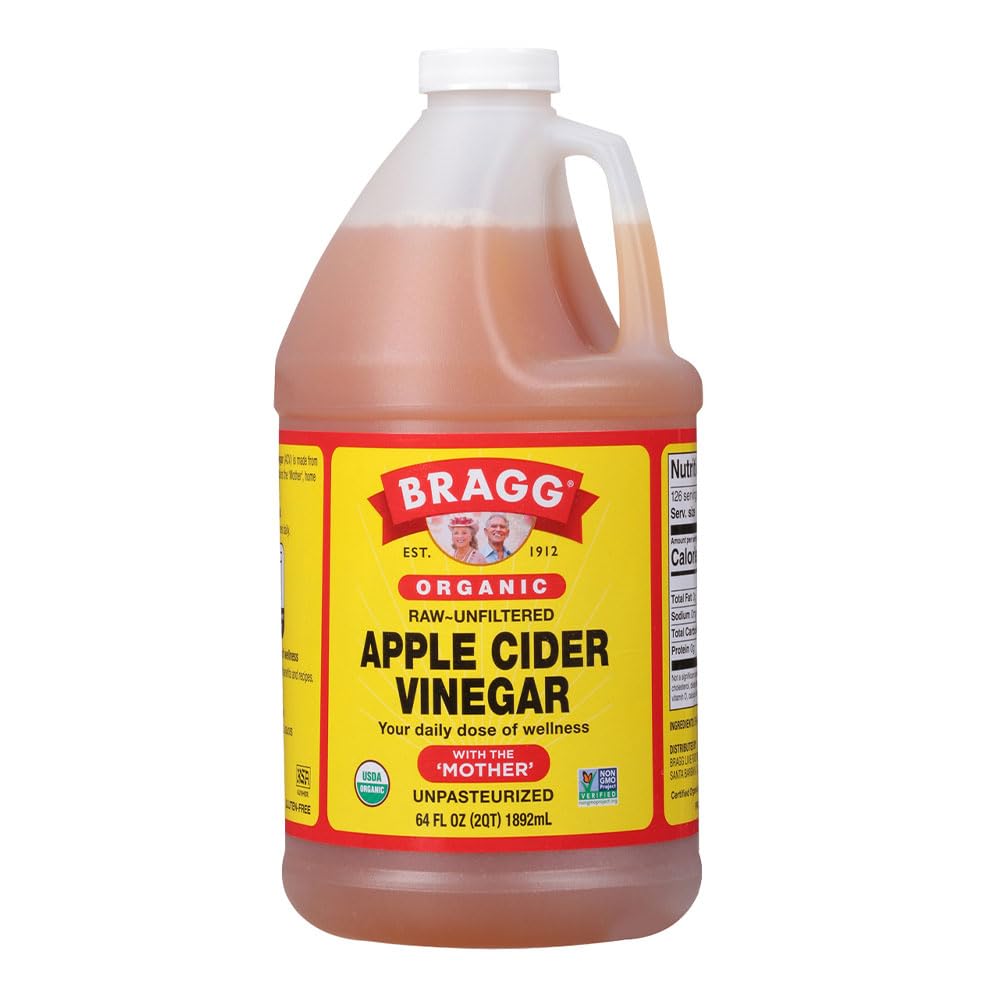 Bragg Organic Apple Cider Vinegar With the Mother– Raw, Unfiltered All Natural Ingredients (64 Fl Oz (Pack of 1)) by NutritionAdvice