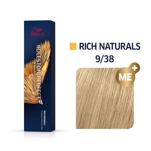 Wella Koleston Perfect Permanent Creme Hair Color 9/38 Very Light Blonde Gold Pearl 