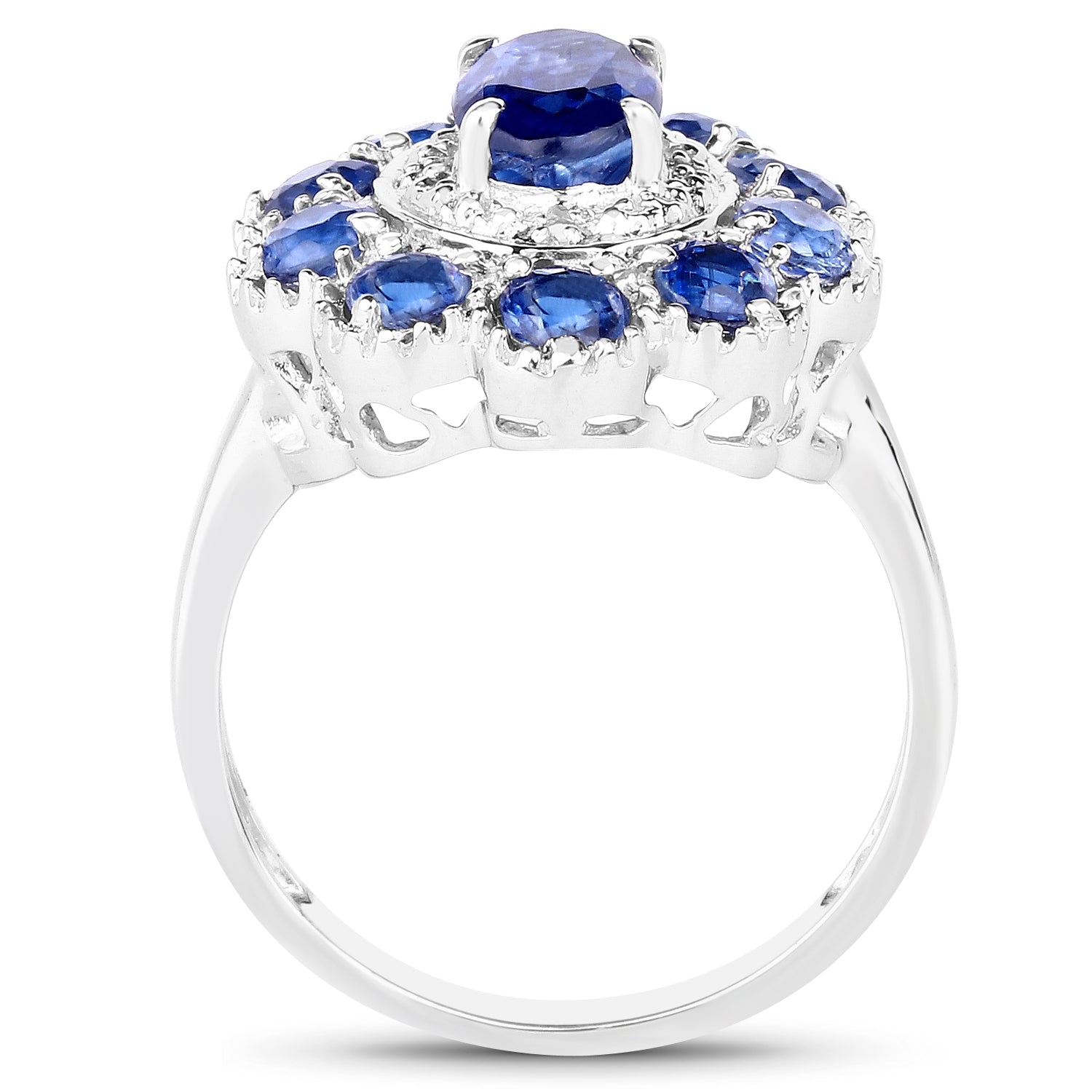 2.47 Carat Genuine Kyanite &amp; White Topaz .925 Sterling Silver Ring by Bids.com