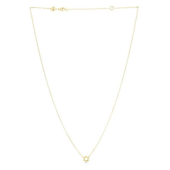 14k Yellow Gold Star of David Necklace by Bids.com