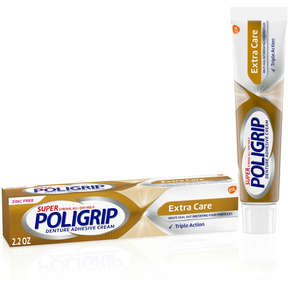 Super Poligrip® Extra Care Denture Adhesive Cream – 2.2 Ounce by Pasteur Pharmacy