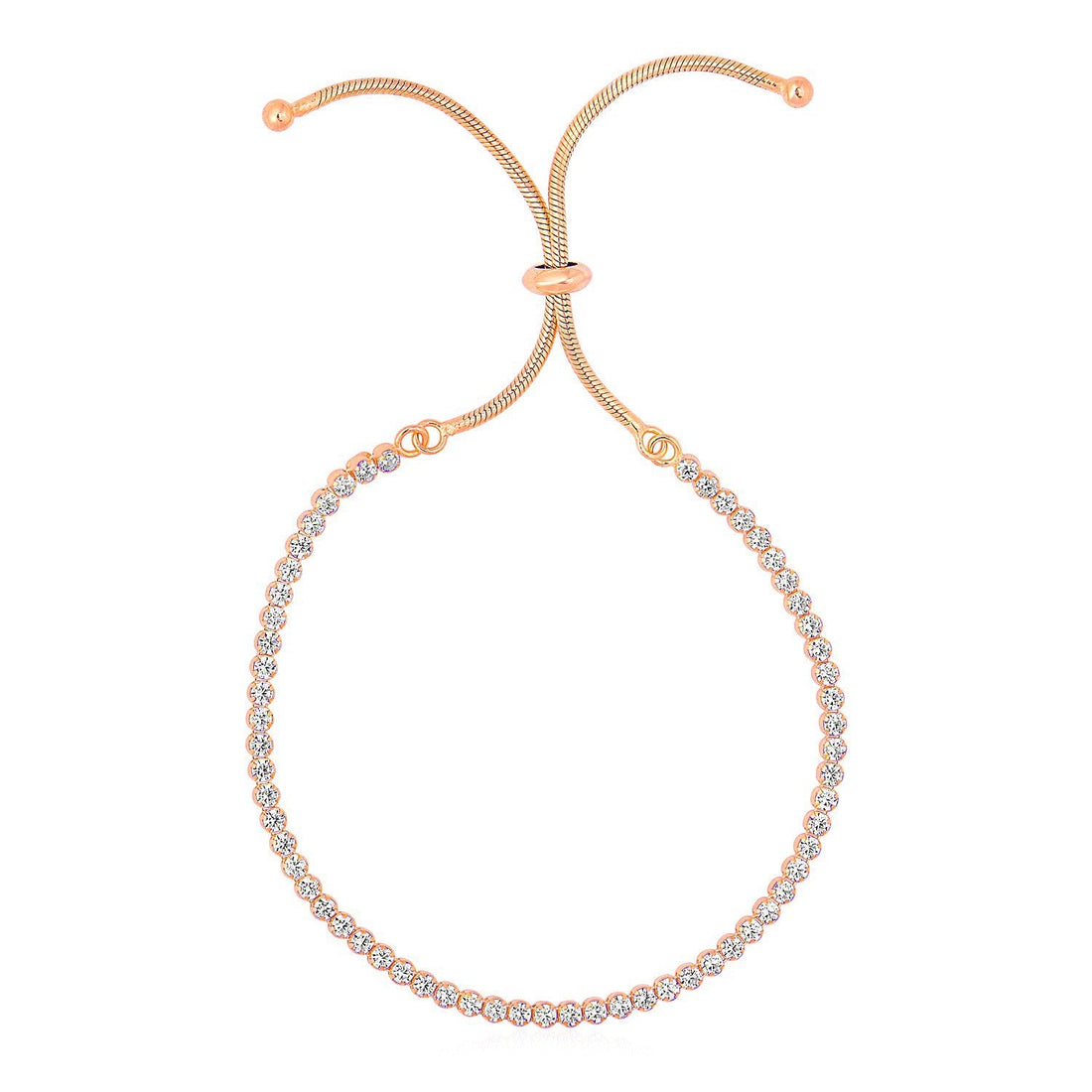 Adjustable Tennis Style Bracelet with Cubic Zirconia in Sterling Silver by Bids.com